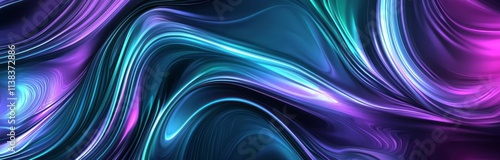 Abstract Swirling Neon Blue...