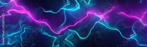 Abstract Neon Waves Flowing...