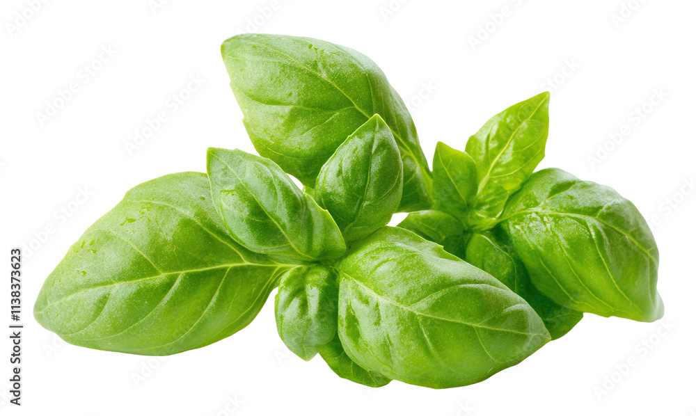 Fresh green basil leaves, isolated on transparent cutout background
Fresh green basil leaves, isolated on transparent cutout background