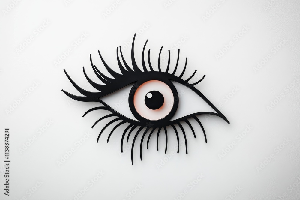 An abstract representation of a shadow eye, with sharp black and white contrasts forming a modern, minimalist icon An abstract representation of a shadow eye, with sharp black and white contrasts forming a modern, minimalist icon