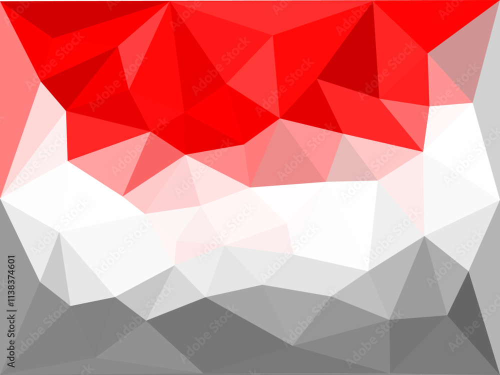 geometric low poly art showcases a striking blend of red, white, and gray tones, creating an abstract and modern aesthetic. geometric low poly art showcases a striking blend of red, white, and gray tones, creating an abstract and modern aesthetic.