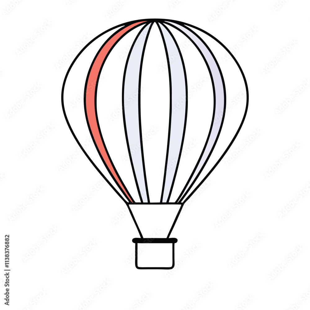 Fototapeta premium a line drawing of a hot air balloon