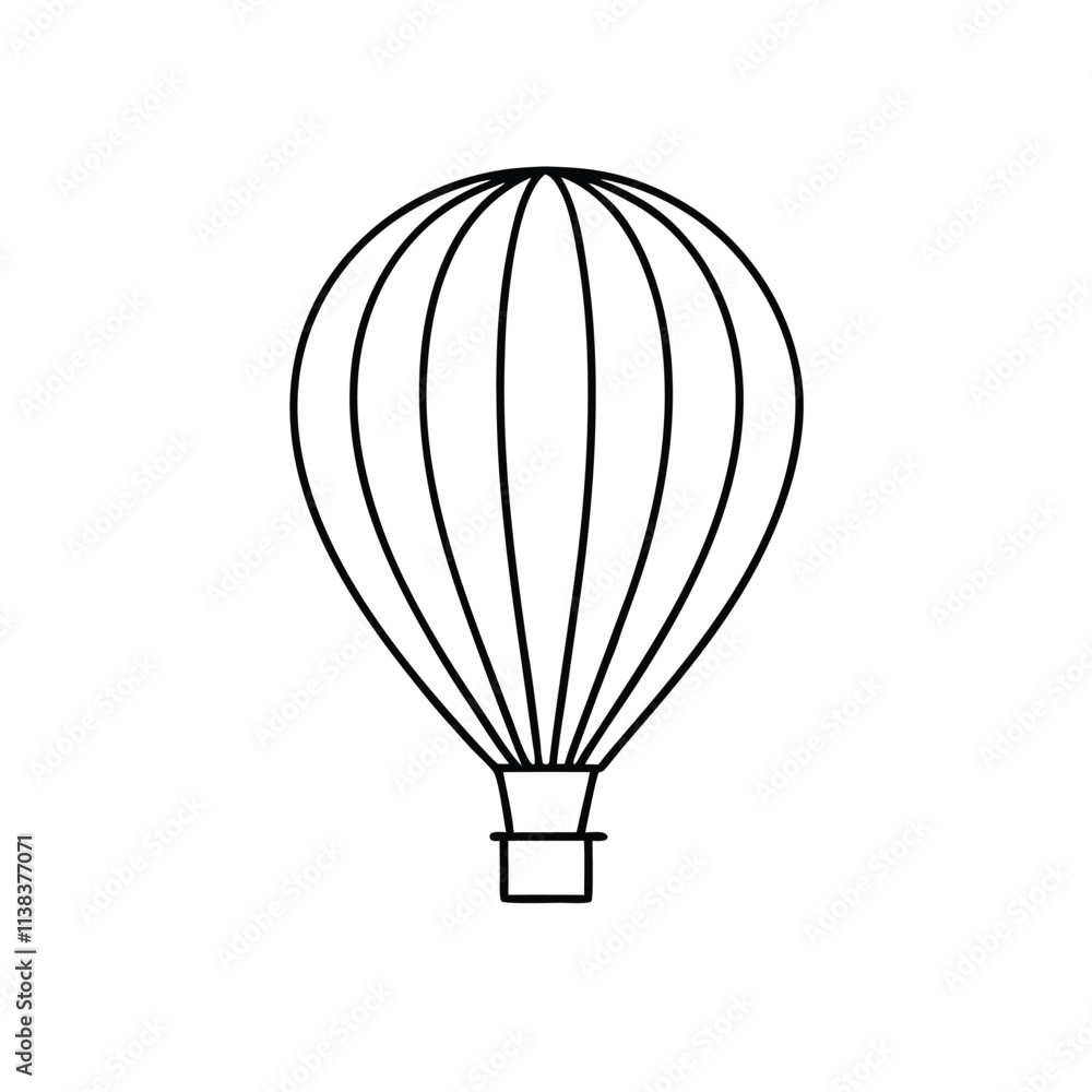 a line drawing of a hot air balloon a line drawing of a hot air balloon