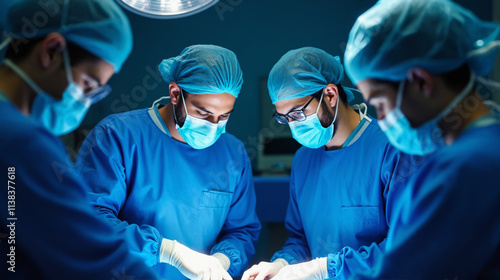 a group of surgeons performing surgery in an operating room