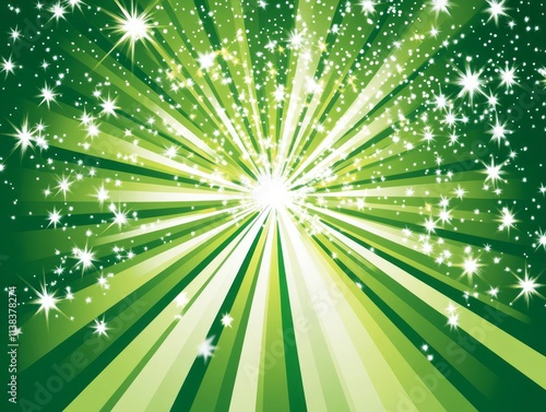 Green Radiating Light Burst...