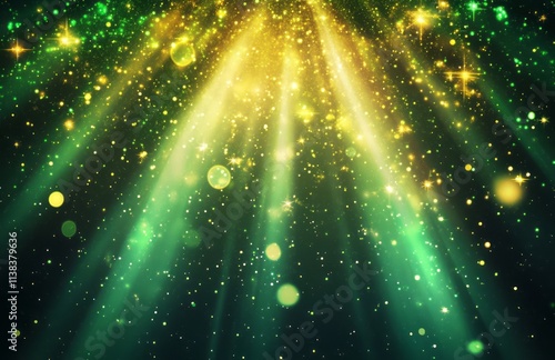 Green and Gold Light Beams ...