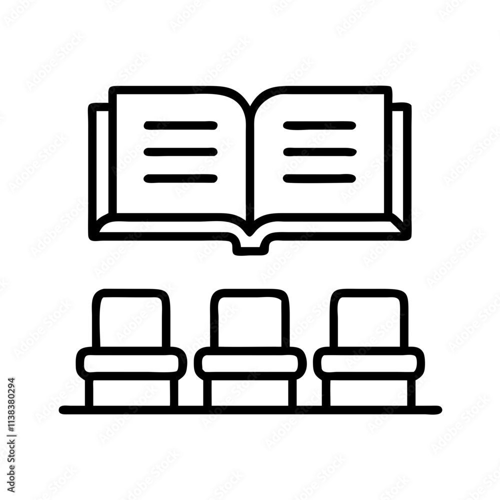 classroom with black history books icon classroom with black history books icon