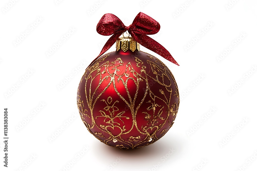 Christmas red ball isolated on a white background Christmas red ball isolated on a white background