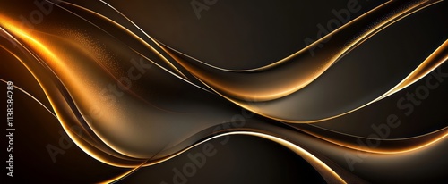 Golden Abstract Waves Flowi...