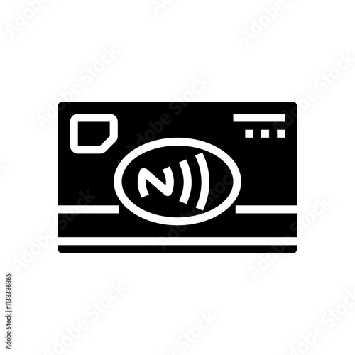 smart card nfc technology glyph icon vector. smart card nfc technology sign. isolated symbol illustration