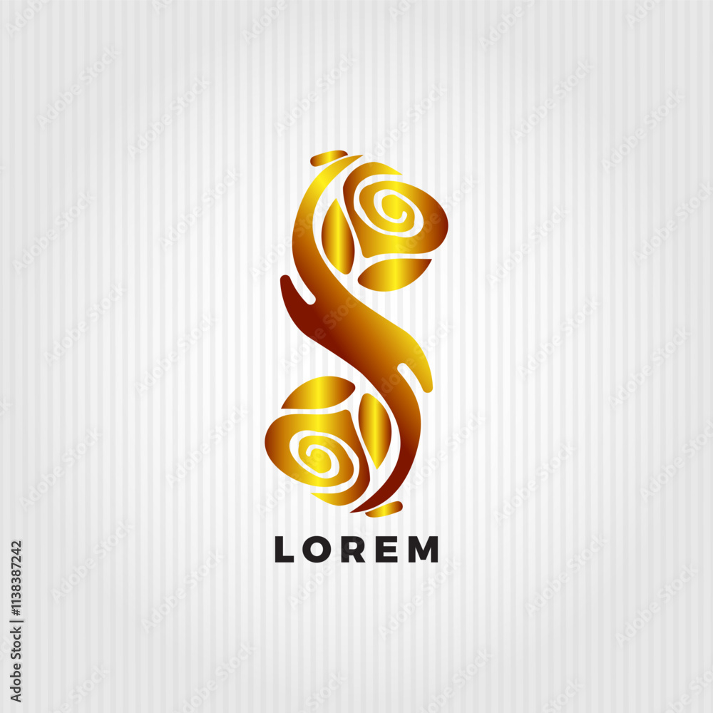 Naklejka premium Luxurious business logo. Beautiful and luxurious gold logo