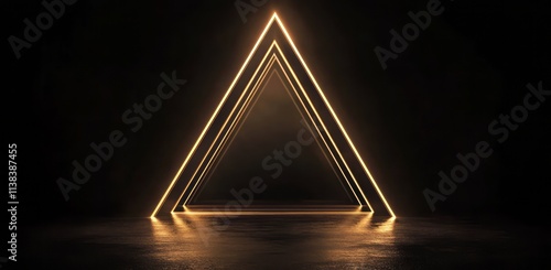 Glowing Golden Triangular F...