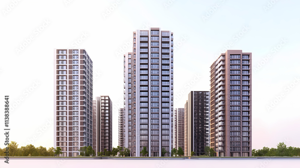 3d illustration of urban tall buildings view on isolated background. Isolated. Illustration 3d illustration of urban tall buildings view on isolated background. Isolated. Illustration