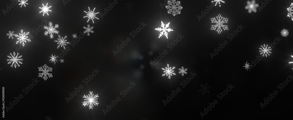 Snowflakes - Christmas Card - Snowflakes Of Paper In Frame Snowflakes - Christmas Card - Snowflakes Of Paper In Frame