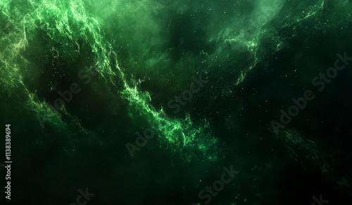 Green Nebula Cosmic Dust Sp...