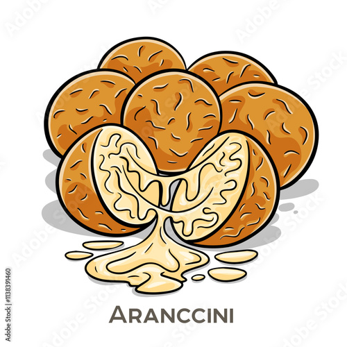 Arancini are delicious Italian rice balls, typically filled with a savory mixture such as meat sauce, peas, and mozzarella cheese.
