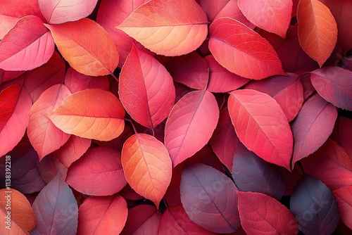 Wallpaper Mural A close up of red leaves with a wet look Torontodigital.ca