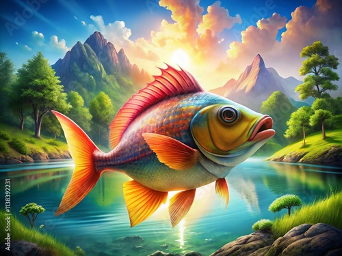 Stunning Fish Logo Landscape Photography: Breathtaking Nature Scenes with Fish Imagery photo