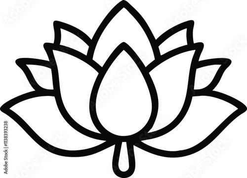 Lotus flower vector isolated on white back ground  photo