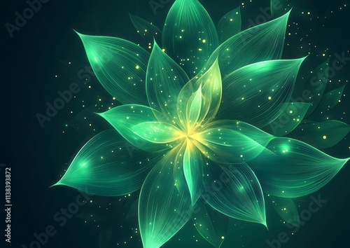 Luminous Green Flower with ...