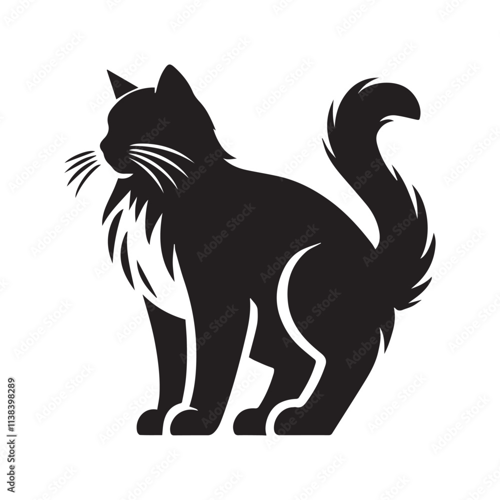 Obraz premium cat vector art illustration silhouette