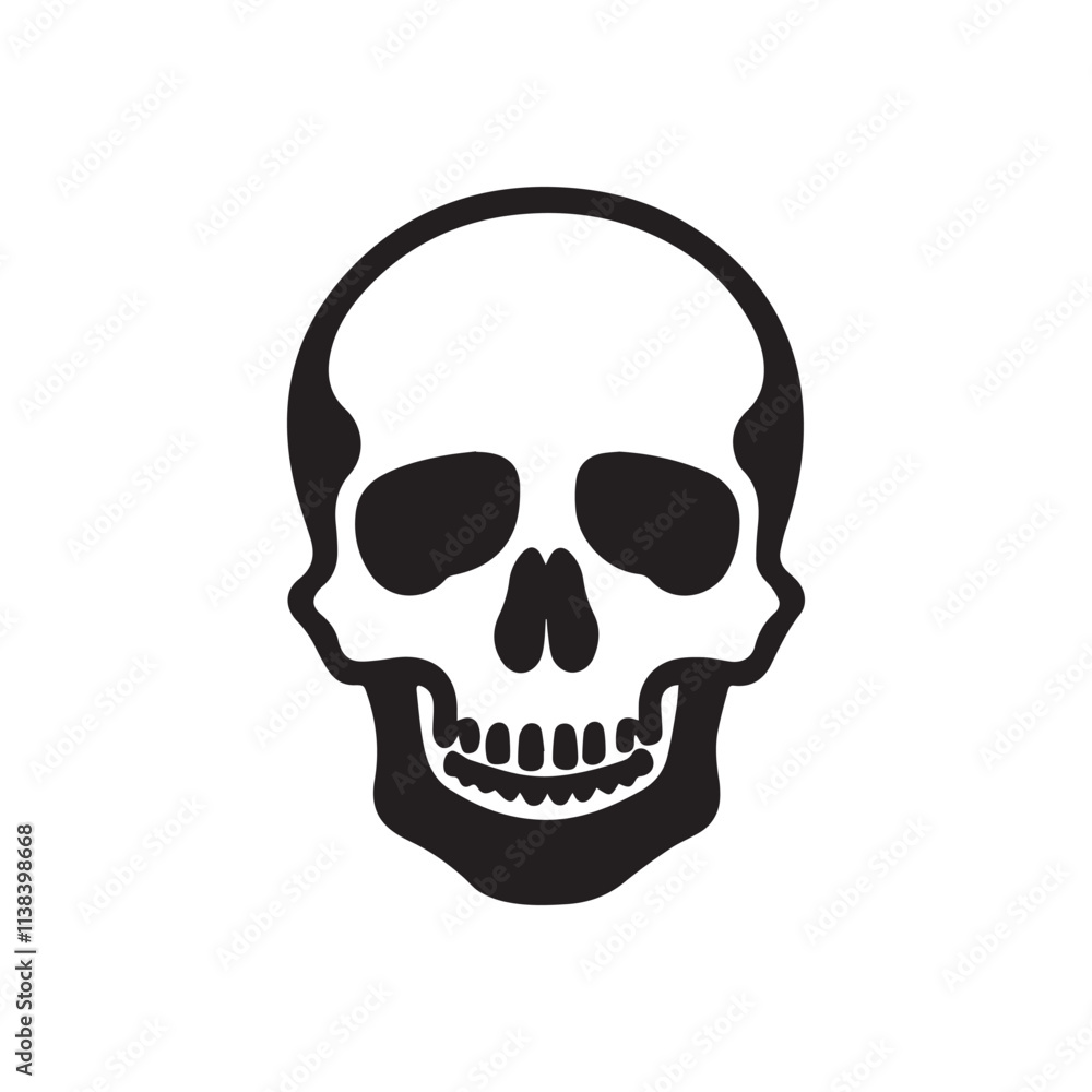 Minimalist Skull Silhouette Black Skull Illustration
