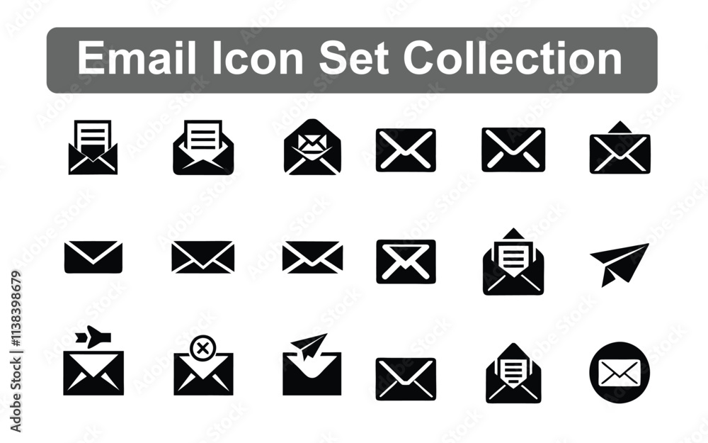 Email Icon Set Collection - High-Quality Vector Icons for Communication and Messaging Email Icon Set Collection - High-Quality Vector Icons for Communication and Messaging