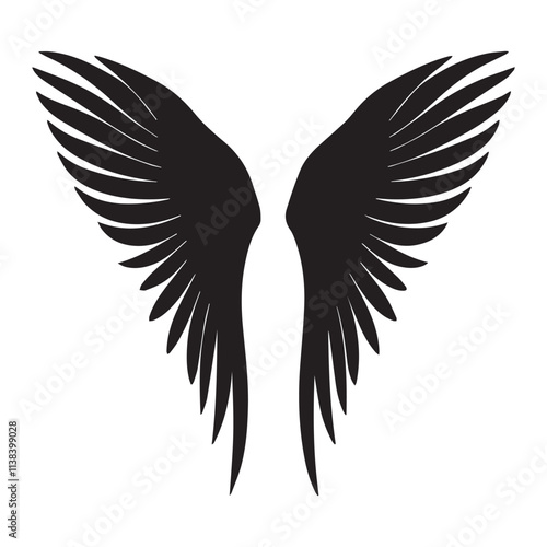 Simple Wings Icon Minimalist Wings Silhouette 