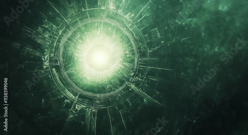 Abstract Green Circular Lig...