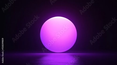 Glowing Purple Sphere in Da...