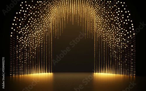 Golden Lights Curtain Stage...