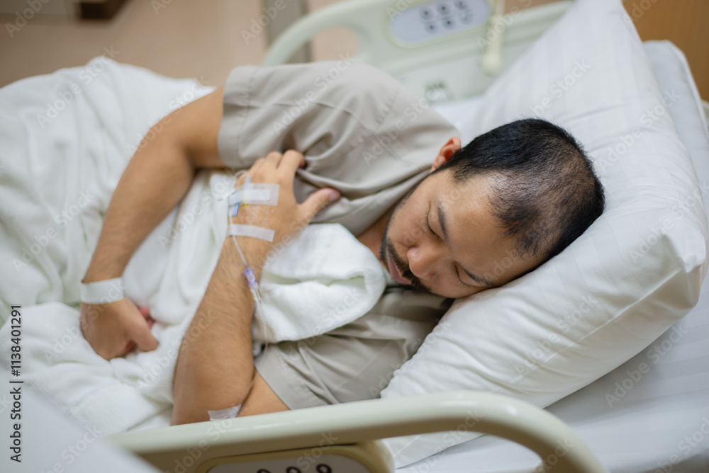 Male influenza patient is recovering He was stressed about his own symptoms. Male influenza patient is recovering He was stressed about his own symptoms.