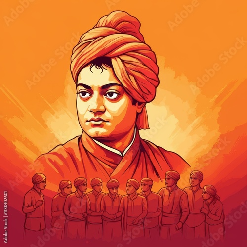 Wallpaper Mural Swami Vivekananda Jayanti Vector illustration, National Youth Day of India 12th January, remembering Swami Vivekananda Torontodigital.ca