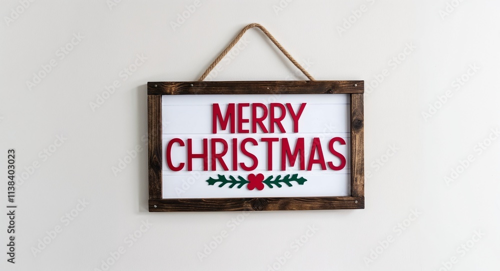 merry christmas lettering on hanging sign board on plain white background merry christmas lettering on hanging sign board on plain white background