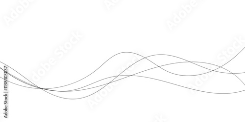 Technology abstract lines on white background. Undulate Grey Wave Swirl, frequency sound wave, twisted curve lines with blend effect