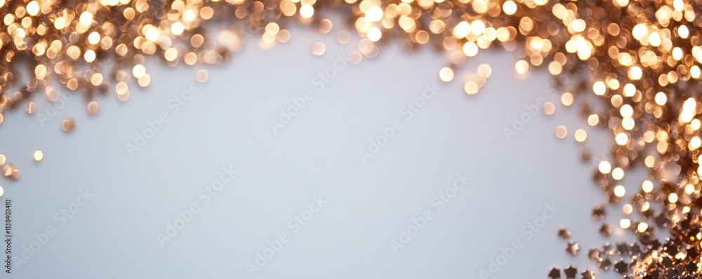 New Year Background, A shimmering border of golden bokeh lights against a soft blue background, creating a festive and elegant atmosphere. New Year Background, A shimmering border of golden bokeh lights against a soft blue background, creating a festive and elegant atmosphere.