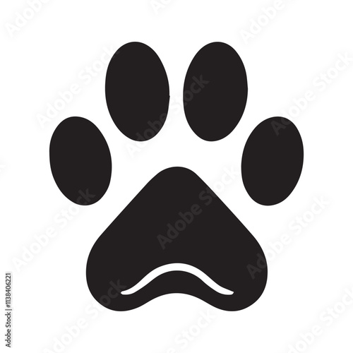 Dog paw icon. Paw print icon vector isolated