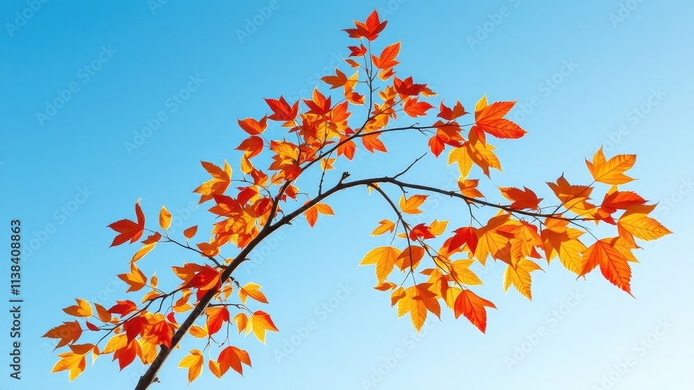 Autumn foliage paints a vibrant picture against a bright blue sky, showcasing the natural beauty of changing seasons. Autumn foliage paints a vibrant picture against a bright blue sky, showcasing the natural beauty of changing seasons.