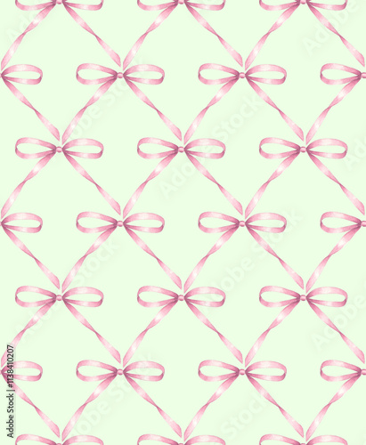 Watercolor bow seamless pat...