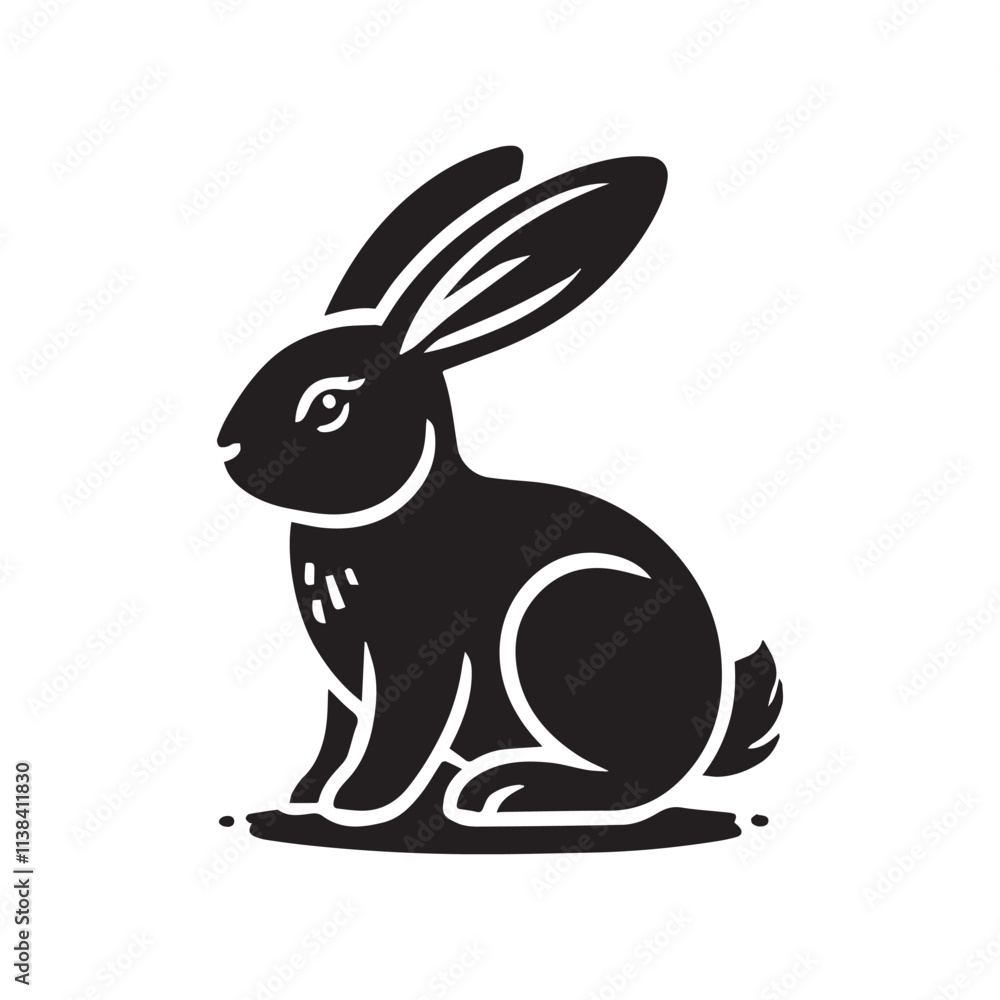 Obraz premium rabbit silhouette design isolated vector