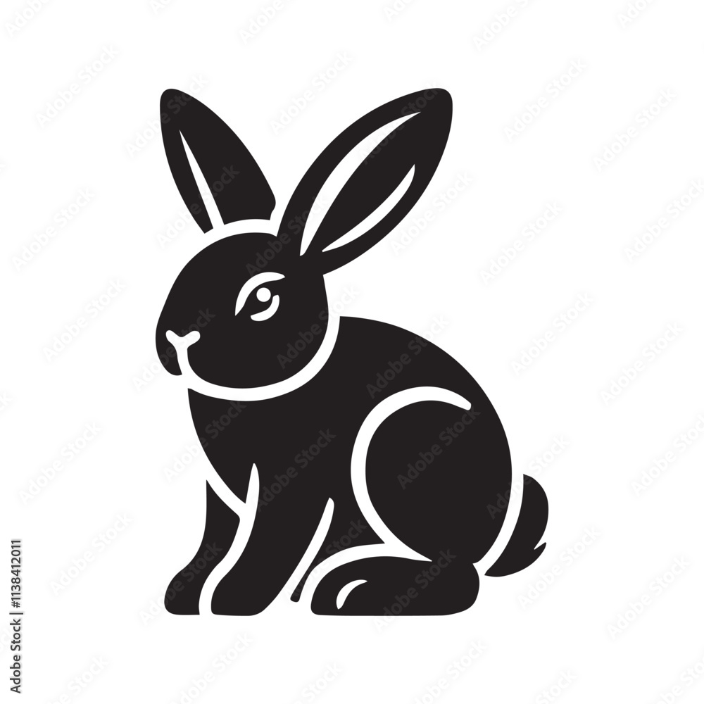 rabbit silhouette design isolated vector rabbit silhouette design isolated vector