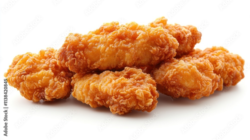 Crispy fried chicken pieces piled together. Crispy fried chicken pieces piled together.