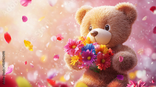 Valentine's Day, Love, Teddy bear and hearts
