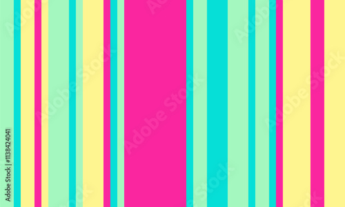 Pattern of vertical stripes, colorful thin and thick lines. Irregular stripe background, vector seamless texture. Abstract striped geometric design in bright colors.