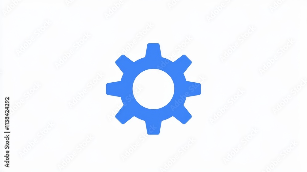 Blue Gear Icon Settings Mechanism Cogwheel Wheel Blue Gear Icon Settings Mechanism Cogwheel Wheel