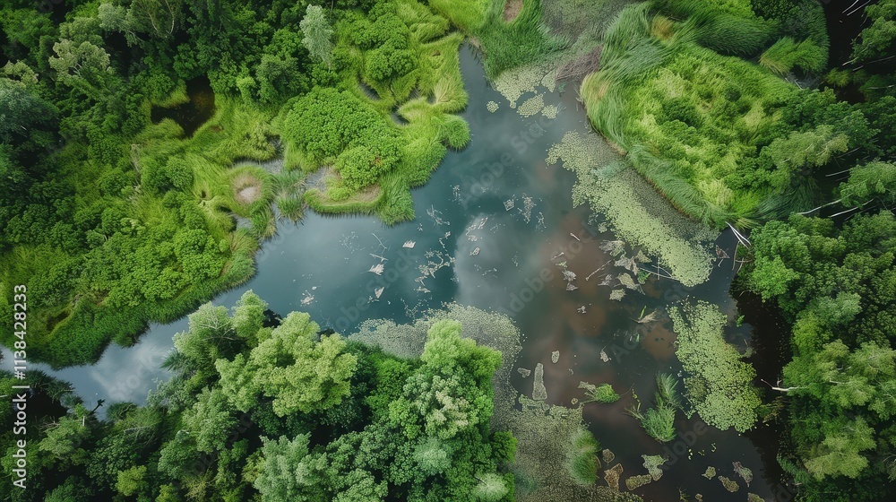 Aerial view of a serene forest lake, lush greenery, and tranquil waters. A breathtaking landscape showcasing the beauty of nature, perfect for nature lovers and environmental enthusiasts. Aerial view of a serene forest lake, lush greenery, and tranquil waters. A breathtaking landscape showcasing the beauty of nature, perfect for nature lovers and environmental enthusiasts.