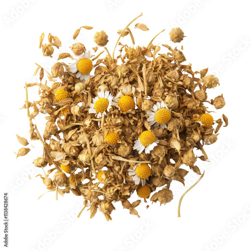 Colse up chamomile, isolated on a transparent background photo