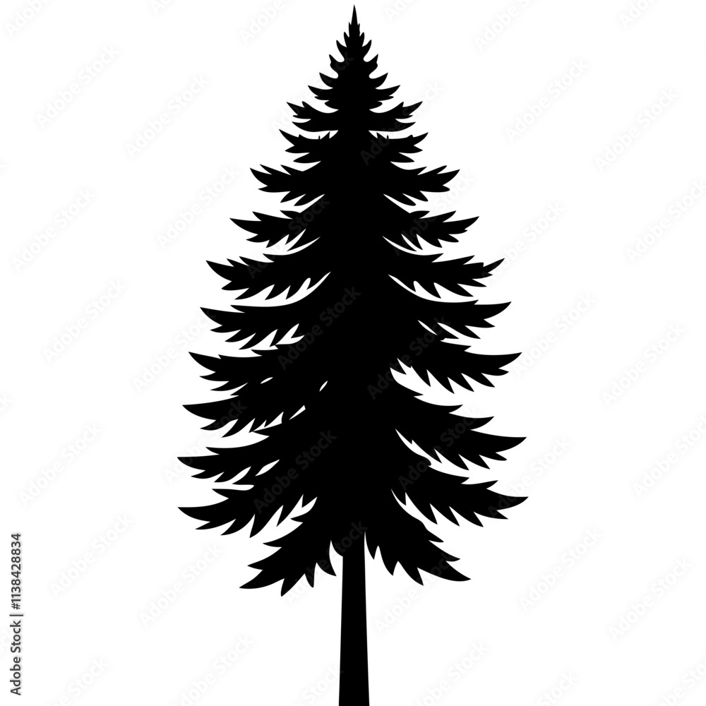 Pine tree graphic elements vector silhouette, A simple tree vector art design isolated on a white background Pine tree graphic elements vector silhouette, A simple tree vector art design isolated on a white background