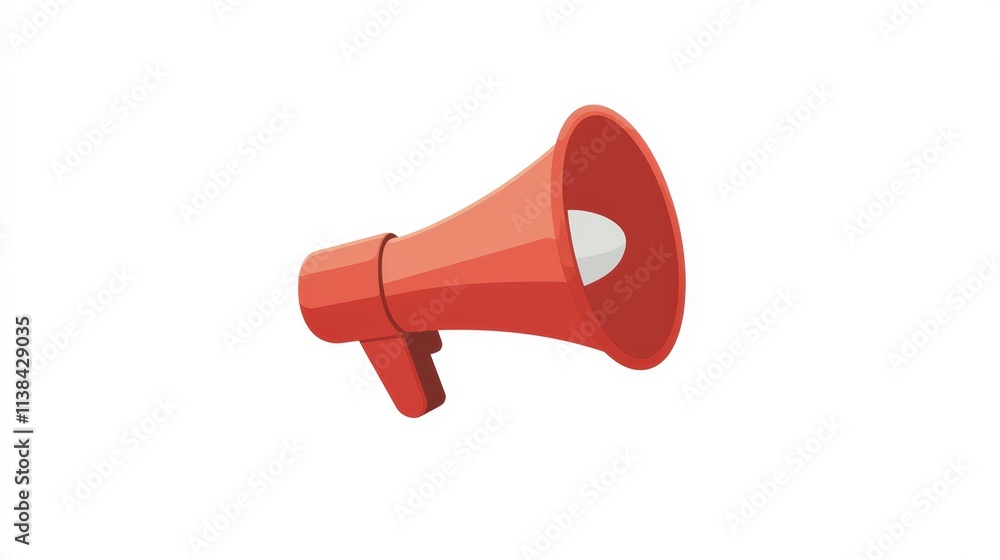 Red Megaphone Announcement Icon Red Megaphone Announcement Icon