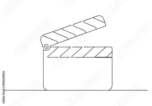 Continuous One-Line Drawing of a Film Clapperboard - Minimalist Cinematic Art